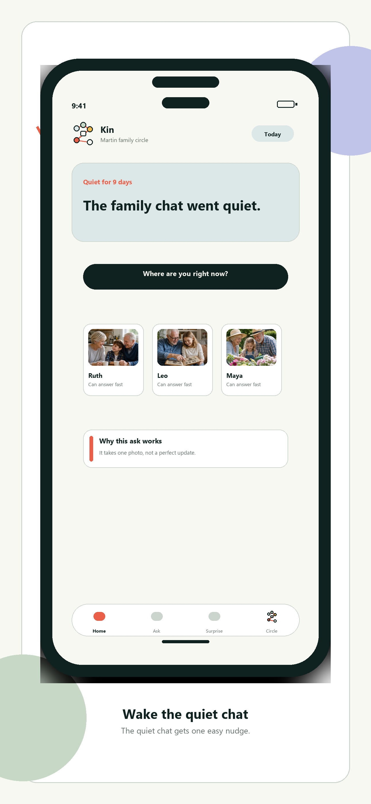 Wake the quiet chat: The quiet chat gets one easy nudge.